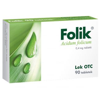 Folik, tabletki 0,4 mg, 90 szt