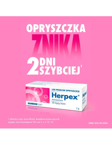 Herpex 5%, krem, 2 g