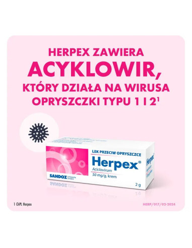 Herpex 5%, krem, 2 g