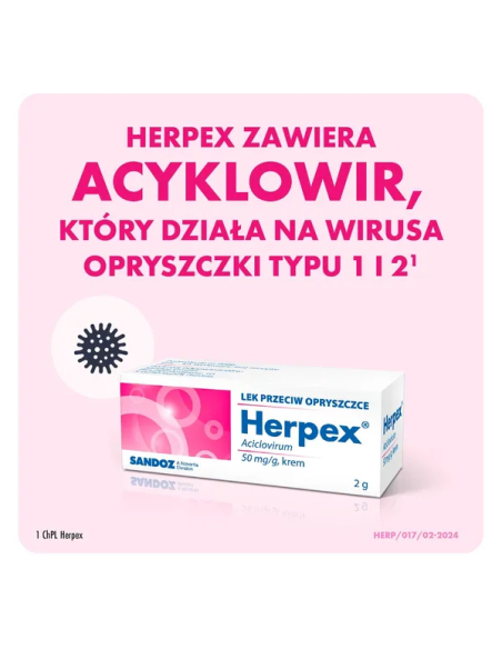 Herpex 5%, krem, 2 g