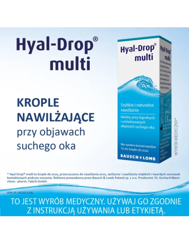 Hyal Drop Multi, krople do oczu, 10 ml